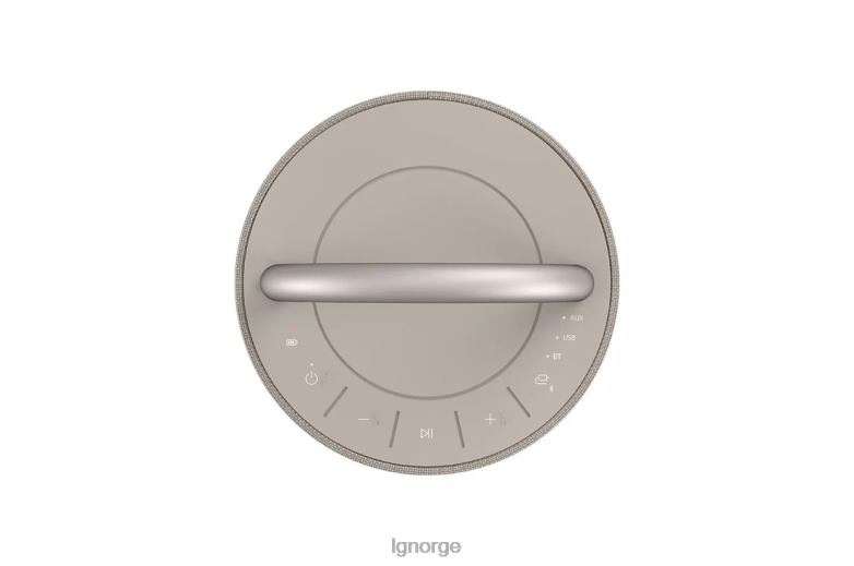 høyttaler| LG xboom 360 omnidireksjonell lyd bærbar trådløs bluetooth-høyttaler med stemningsbelysning - beige J62J4297