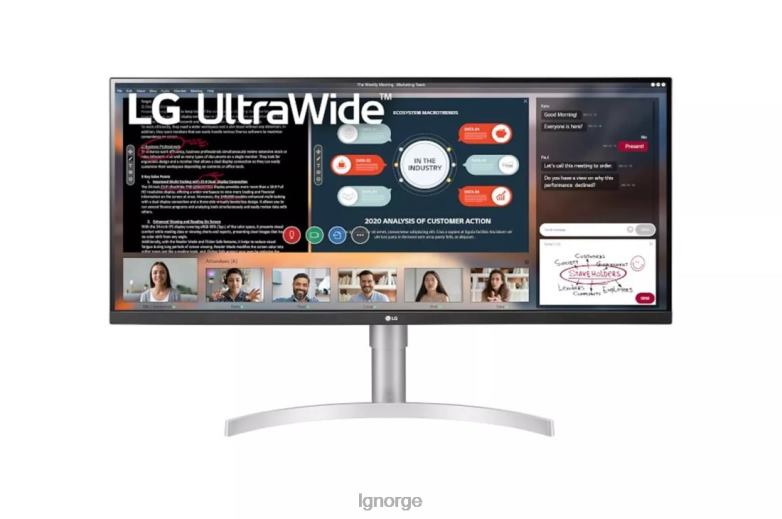 overvåke| LG 34" 21:9 ips hdr wfhd 3-sidig praktisk talt kantløs skjerm J62J4395