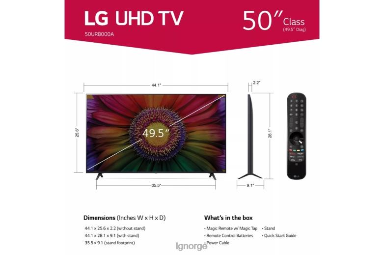 tv| LG 50 tommers klasse ur8000-serien led 4k uhd smart webos 23 m/ thinq ai tv J62J4284