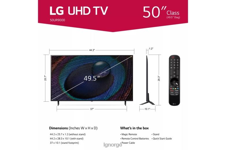 tv| LG 50 tommers klasse ur9000-serien led 4k uhd smart webos 23 m/ thinq ai tv J62J4253